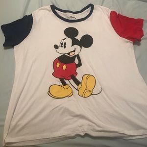 Disney Mickey Color Block Sleeve Shirt 2X